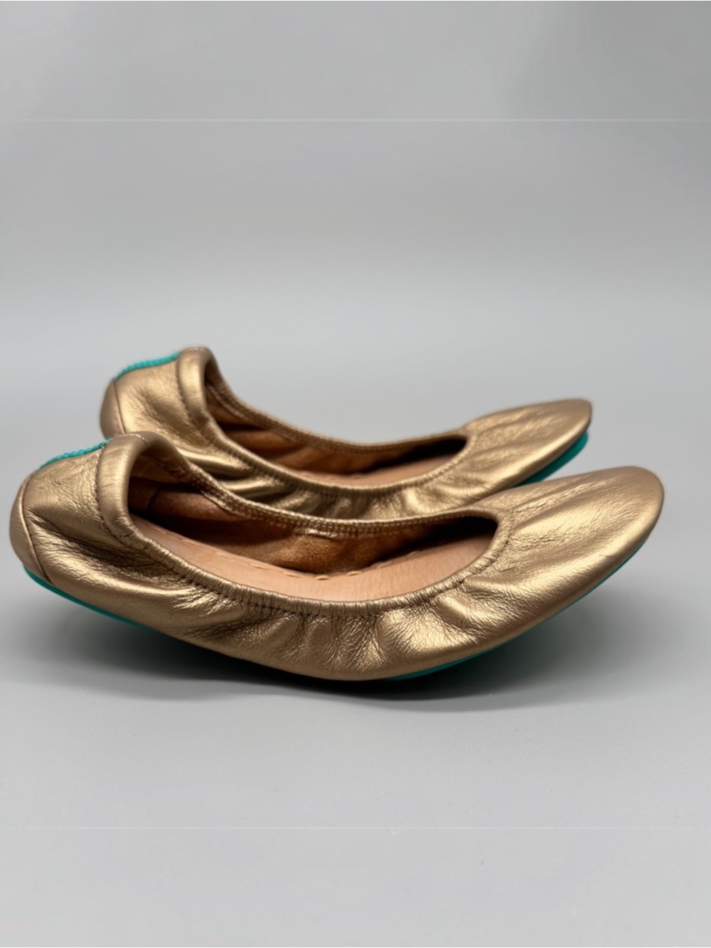 Tieks Women's Metallic Gold Ballet Flats Size 7 - Picture 3 of 6